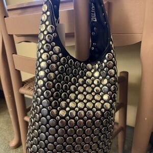 Dotthz Studded Black and Silver Shoulder Bag